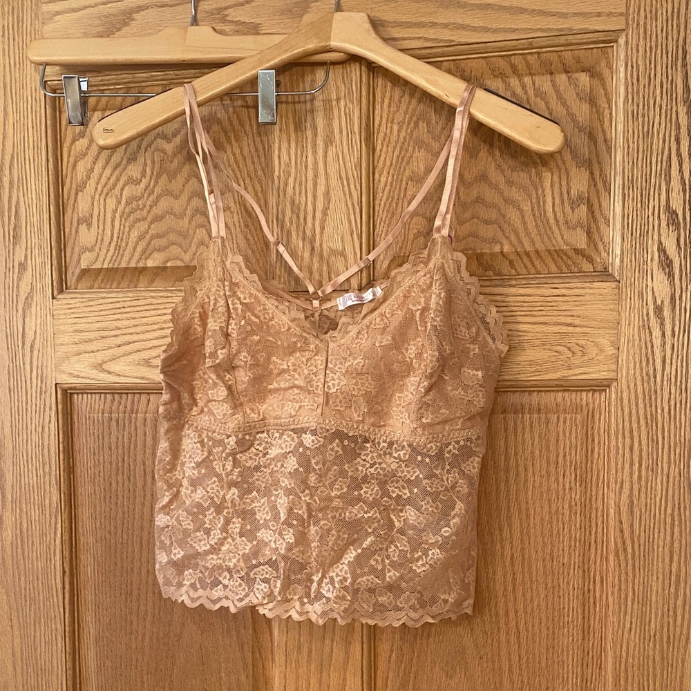 Lace Cami Top in Tan